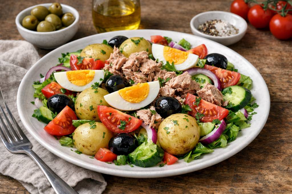 Salade thon-pomme de terre oeuf tomate : la recette complète pour un repas frais et rassasiant
